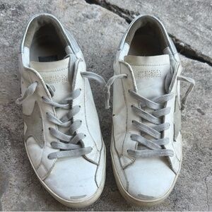 Golden Goose White and Gray Sneakers size 9 leather/suede
